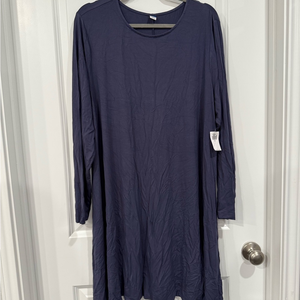Old Navy Elegant Long Sleeve Dress in Deep Blue
